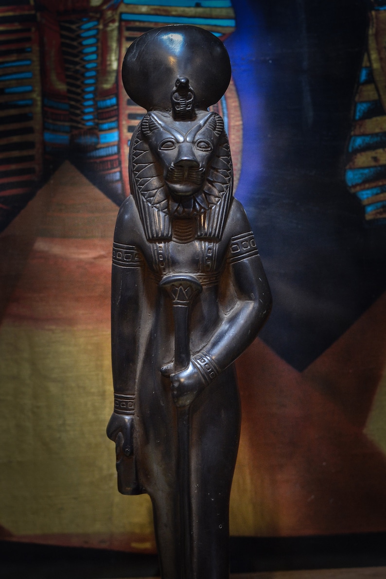 Statue of Goddess Sekhmet Black Standing Large Solid Stone - Etsy