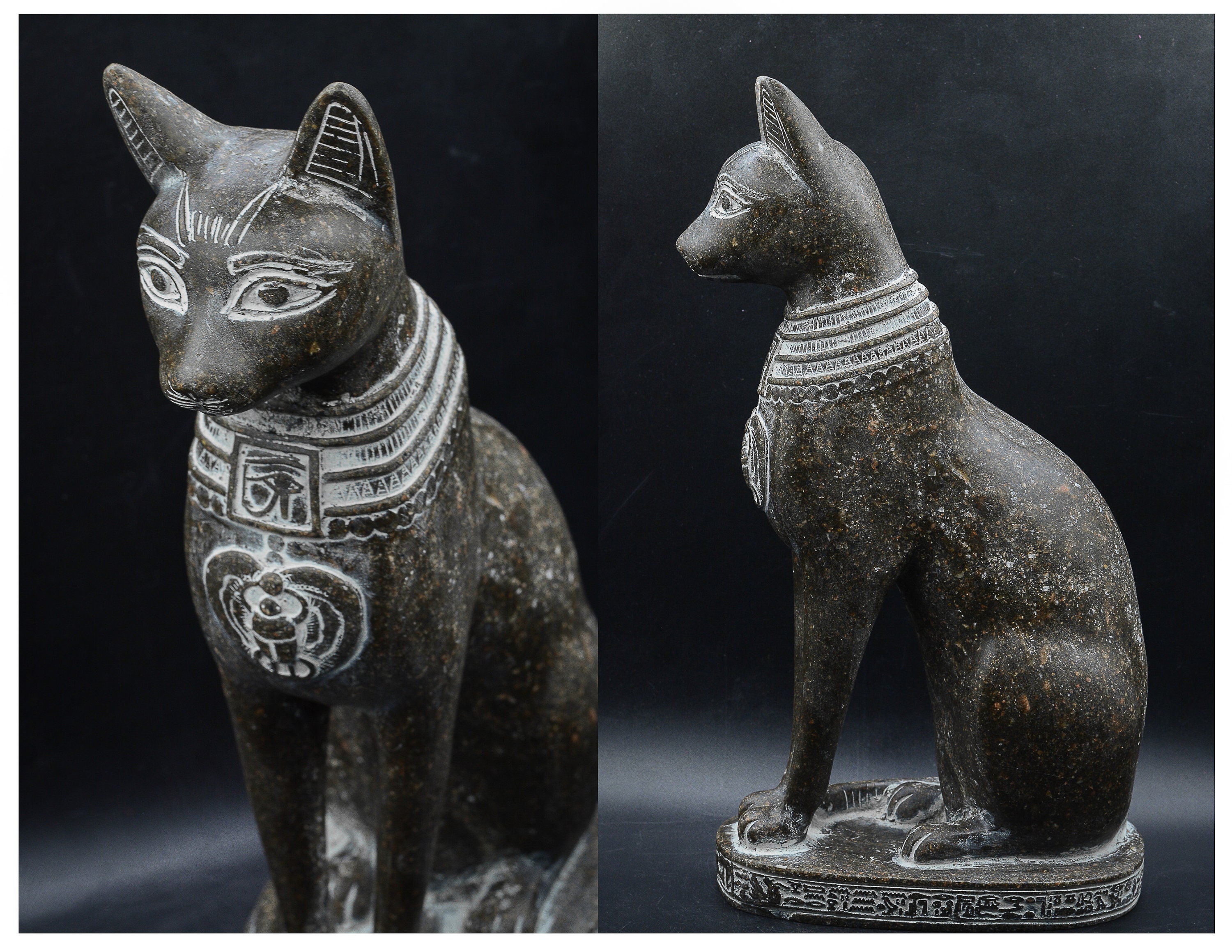 像女神猫バステト大きな彫刻花崗岩大理石3スタイルユニークな重い石