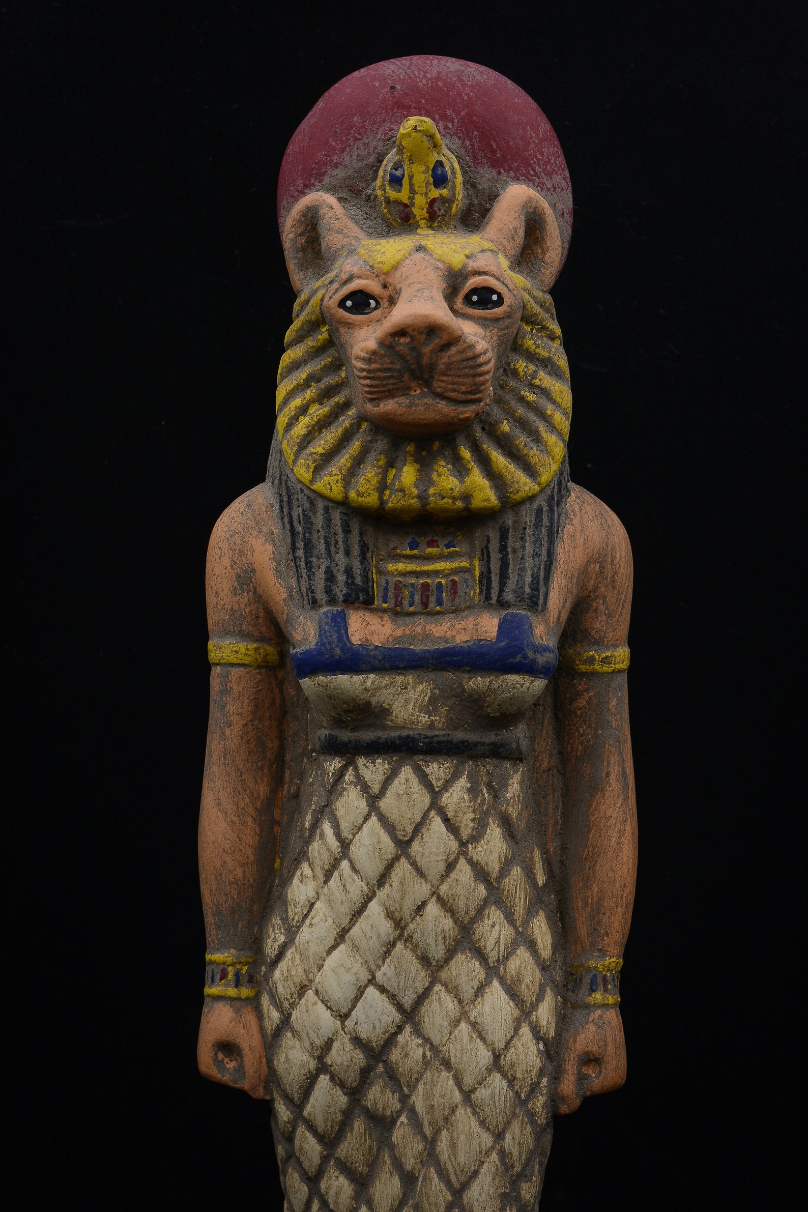 Ancient Egyptian Art Statue of Goddess Sekhmet Heavy Painted | Etsy