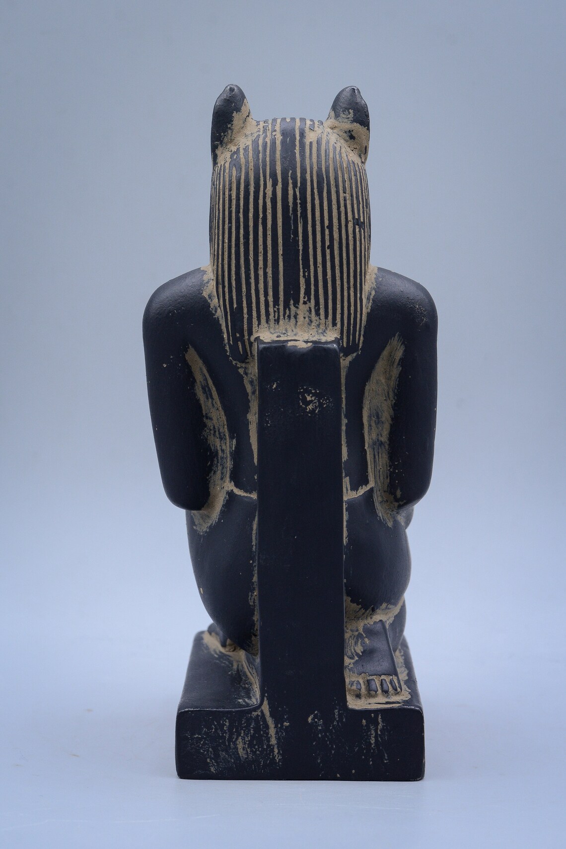 Unique Egyptian Art Statue of Goddess Sekhmet Seated Black Heavy Stone ...