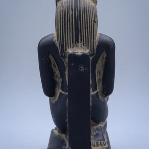 Unique Egyptian Art Statue of Goddess Sekhmet Seated Black Heavy Stone ...