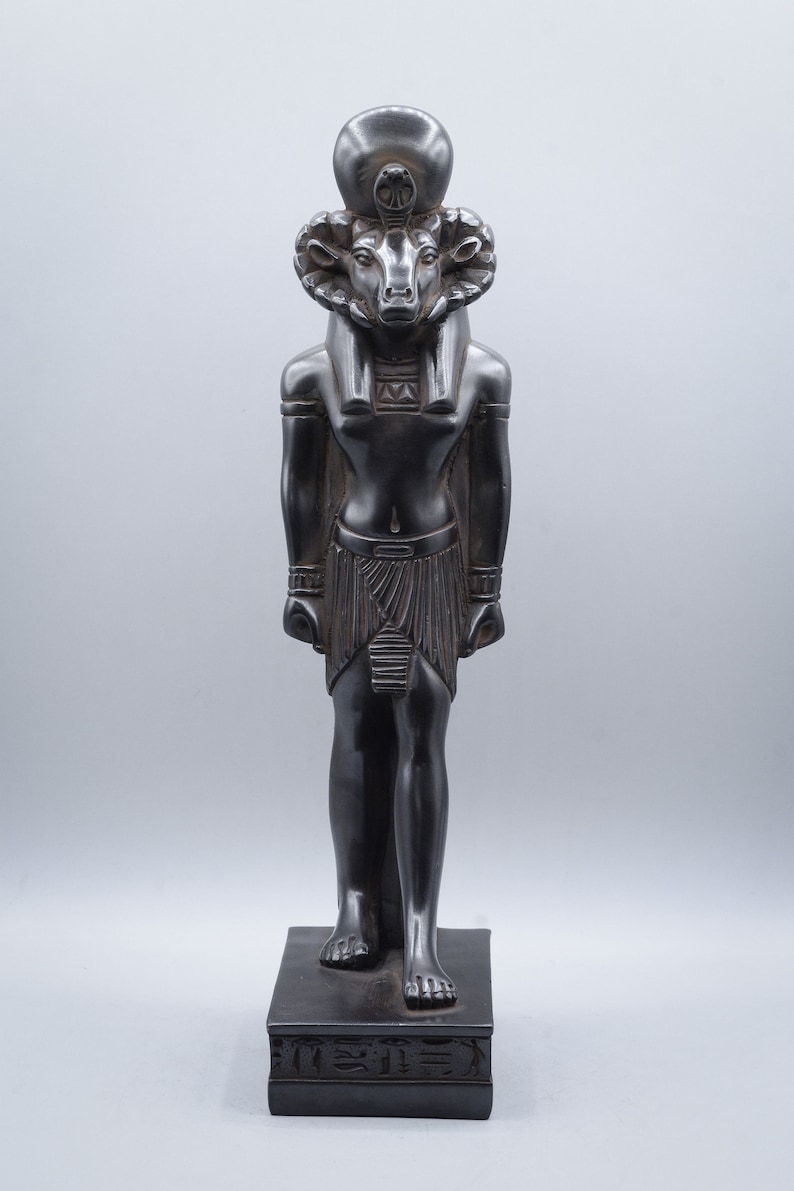 Unique Ancient Egyptian God Khnum Statue Large Solid Stone Etsy