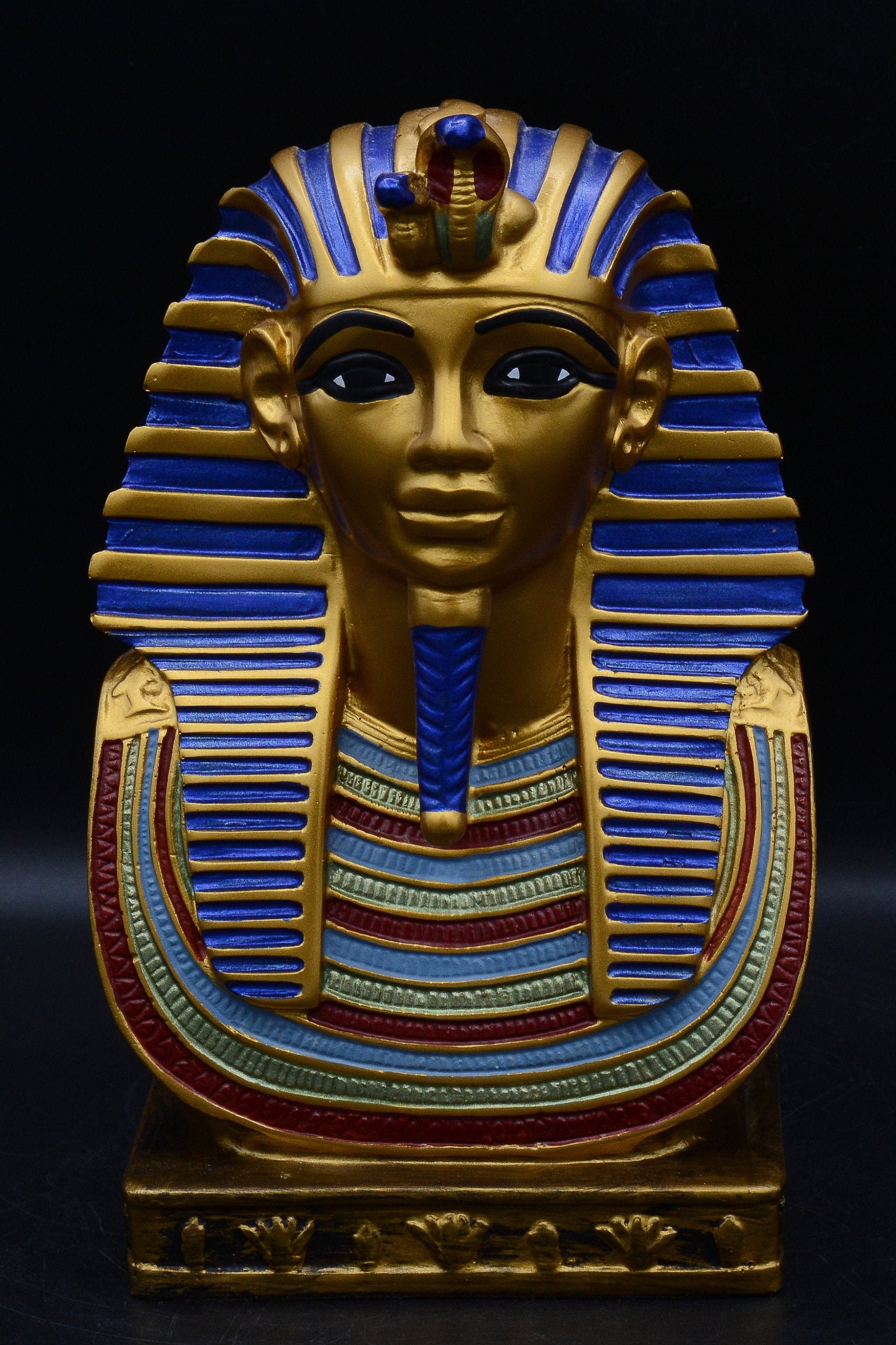 Unique Ancient Egyptian King Tutankhamun hand painted heavy | Etsy