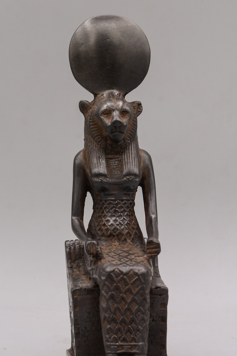 Statue of Goddess Sekhmet Seated Figurine Black Made in Egypt - Etsy