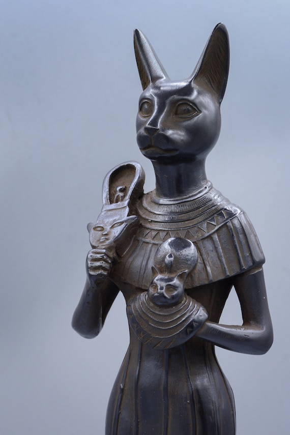 Egyptian Goddess Cat Bastet Large Standing Joy Love Music Royal