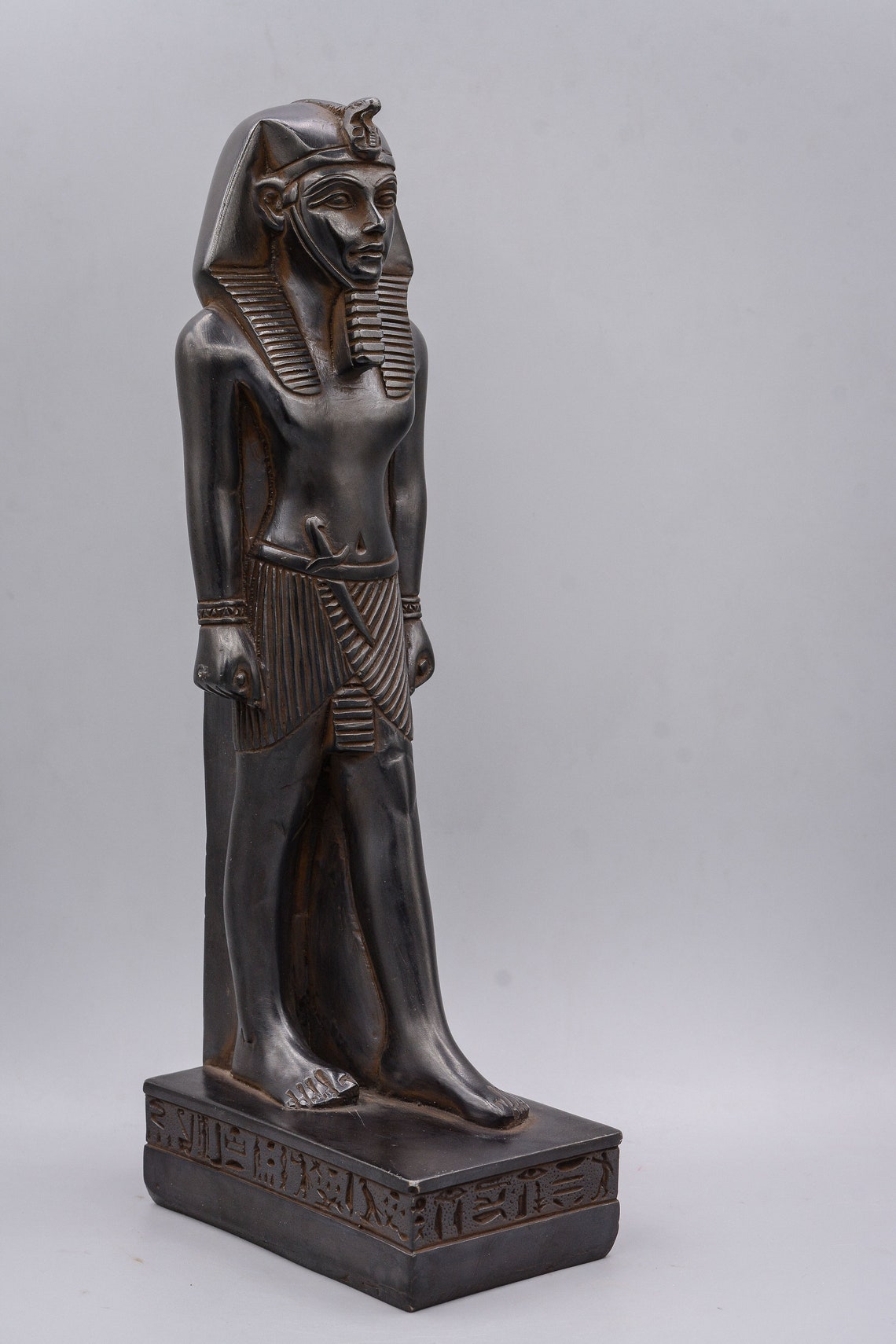 Statue of King Khafre Black Egyptian Art Pharaoh Solid Stone Etsy
