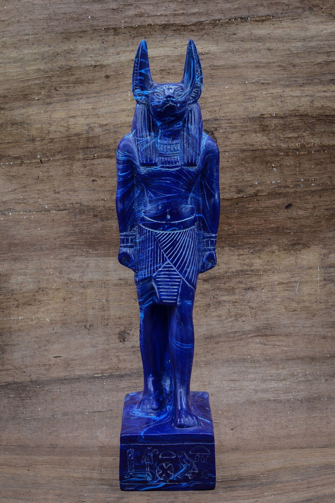 Unique Statue Anubis God of the Dead and Judgment Blue Stone Heavy Made