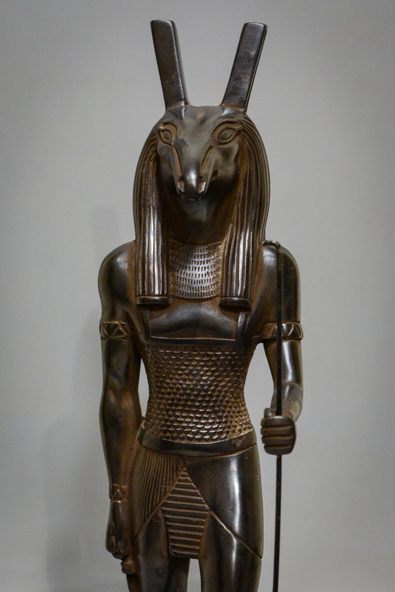 Seth Egyptian God of Chaos and Desert Black Statue Unique Large Made in ...