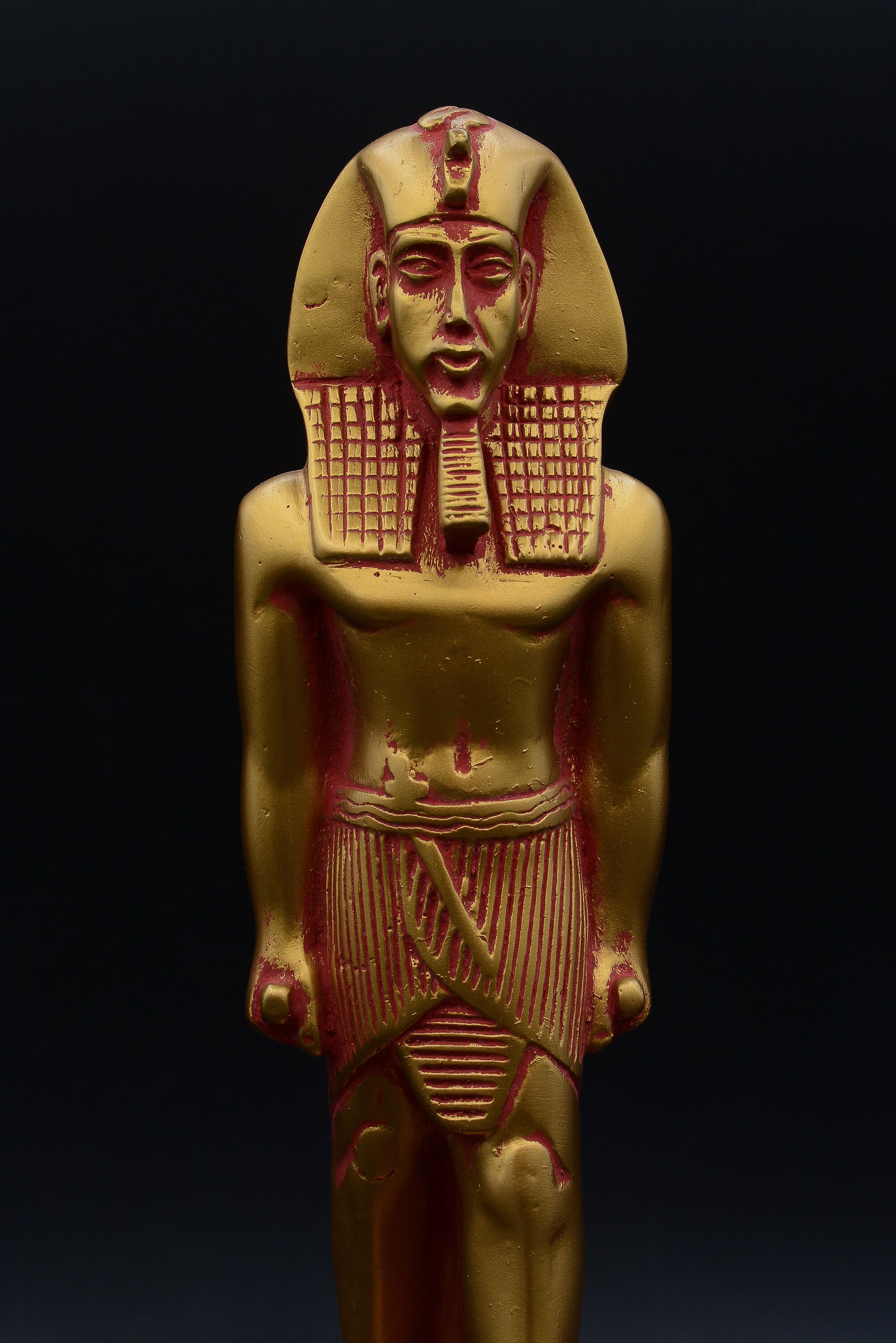 Egyptian Statue of Akhenaten Sun God Aten (amenhotep IV) Gold Made