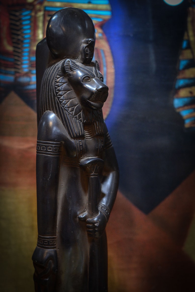 Statue of Goddess Sekhmet Black Standing Large Solid Stone - Etsy