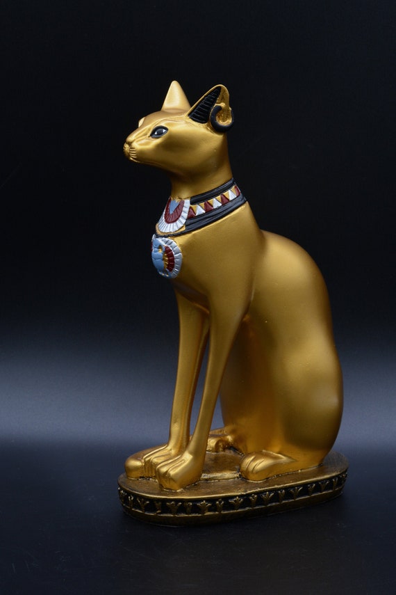 Statue Dart Egyptienne Unique De La Deesse Chat Bastet Poli Etsy
