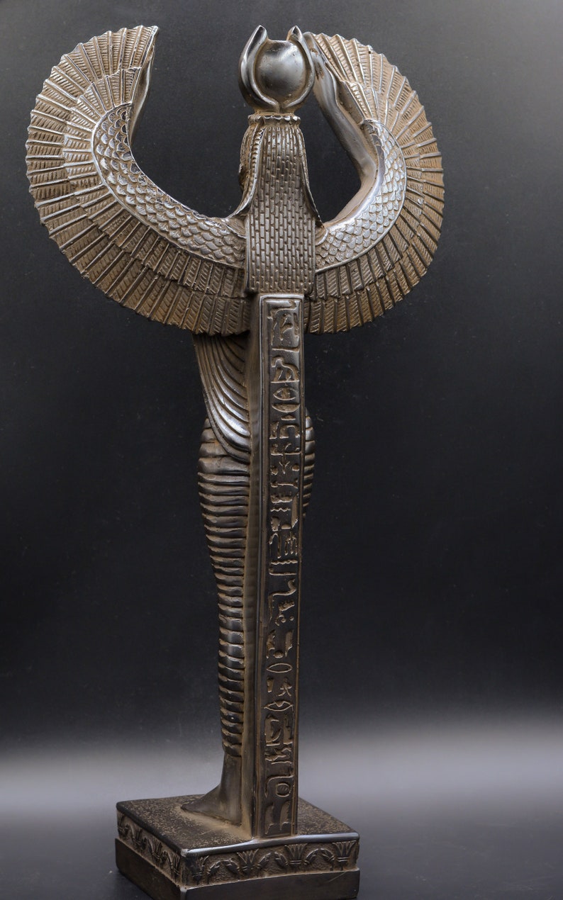 4 Images 1 Mot Egypte Statue Statue unique de la déesse égyptienne Isis ouverture des ailes | Etsy