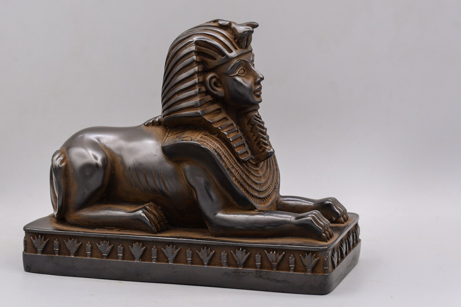 Egyptian Sphinx Statue 2 Size Heavy Black Solid Stone 2 Size Made in