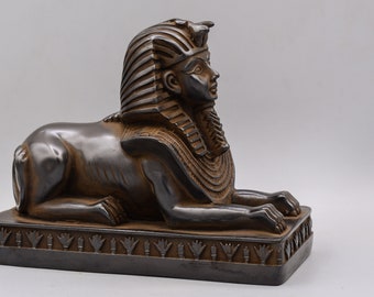 エジプトのスフィンクス像 2サイズ 重厚な黒色の石 2サイズ エジプト製