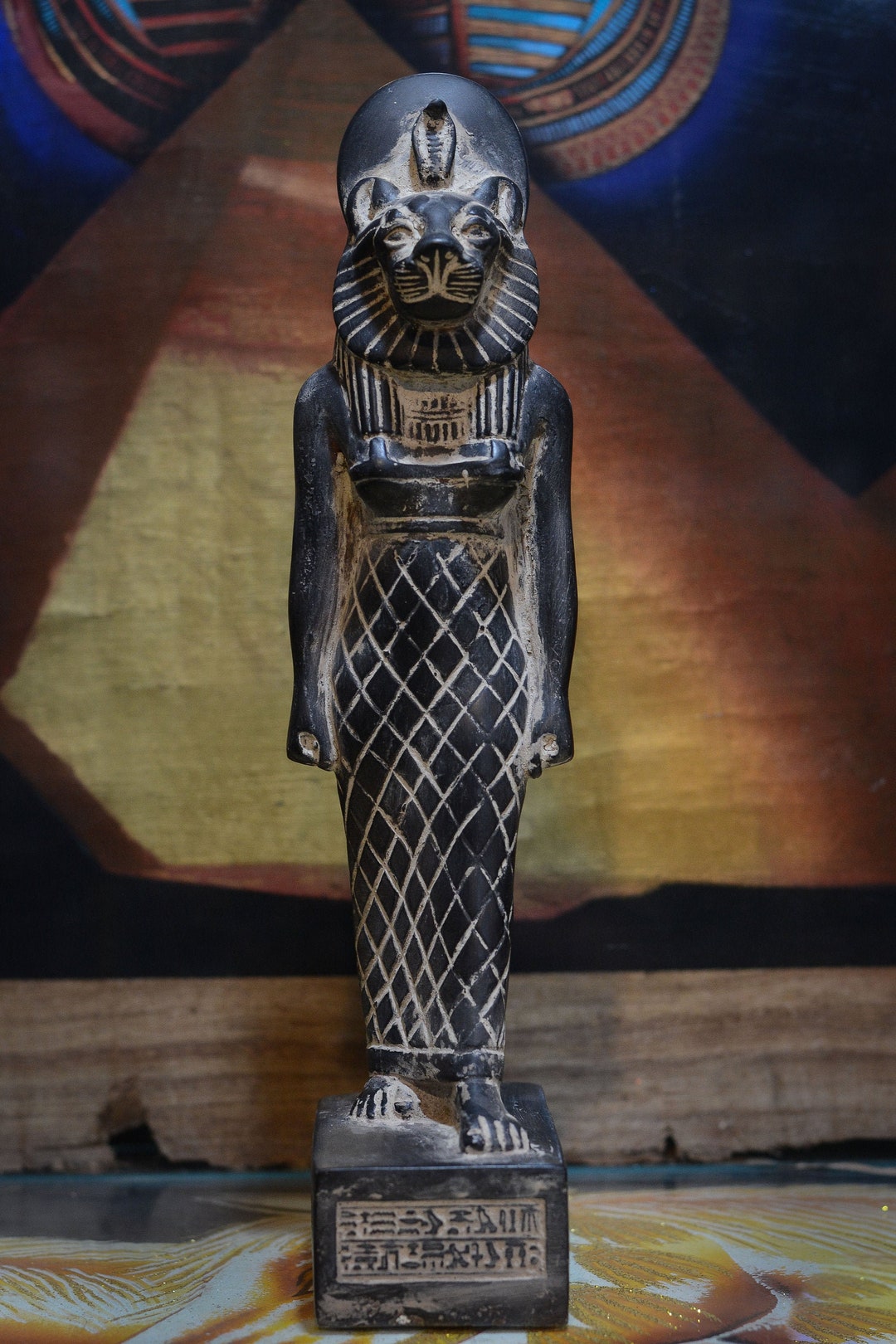 Statue of Goddess Sekhmet Black Heavy Stone Made in Egypt - Etsy