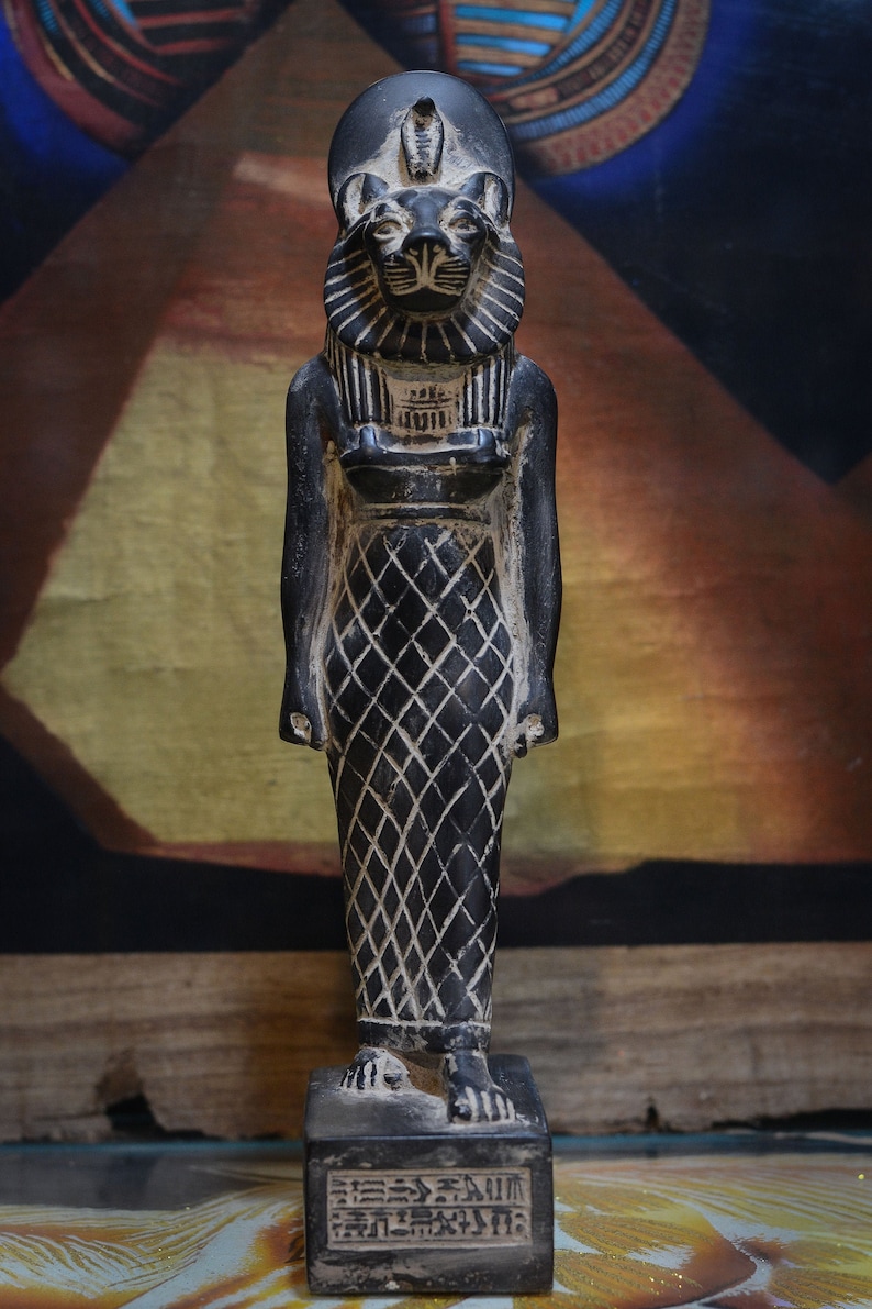 Statue of Goddess Sekhmet Black Heavy Stone Made in Egypt - Etsy
