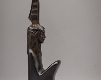 Statue Maat déesse de l'équilibre et de la vérité Figurine noire Art égyptien fait main Statue d'autel fabriquée en Egypte