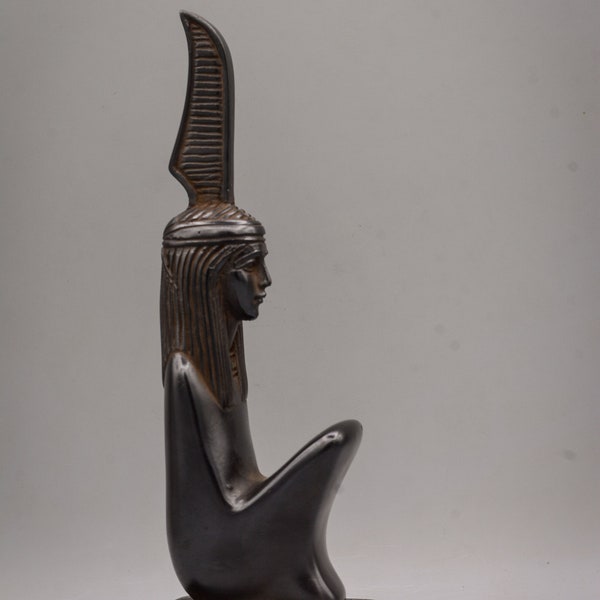 estatua Maat Diosa del Equilibrio y la Verdad figura negra hecha a mano arte egipcio Estatua del altar hecha en Egipto