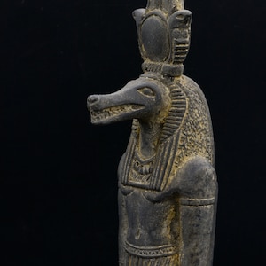 Statue of Ancient Egyptian Art Sobek Crocodile God Of The Nile 2 style stone made in egypt