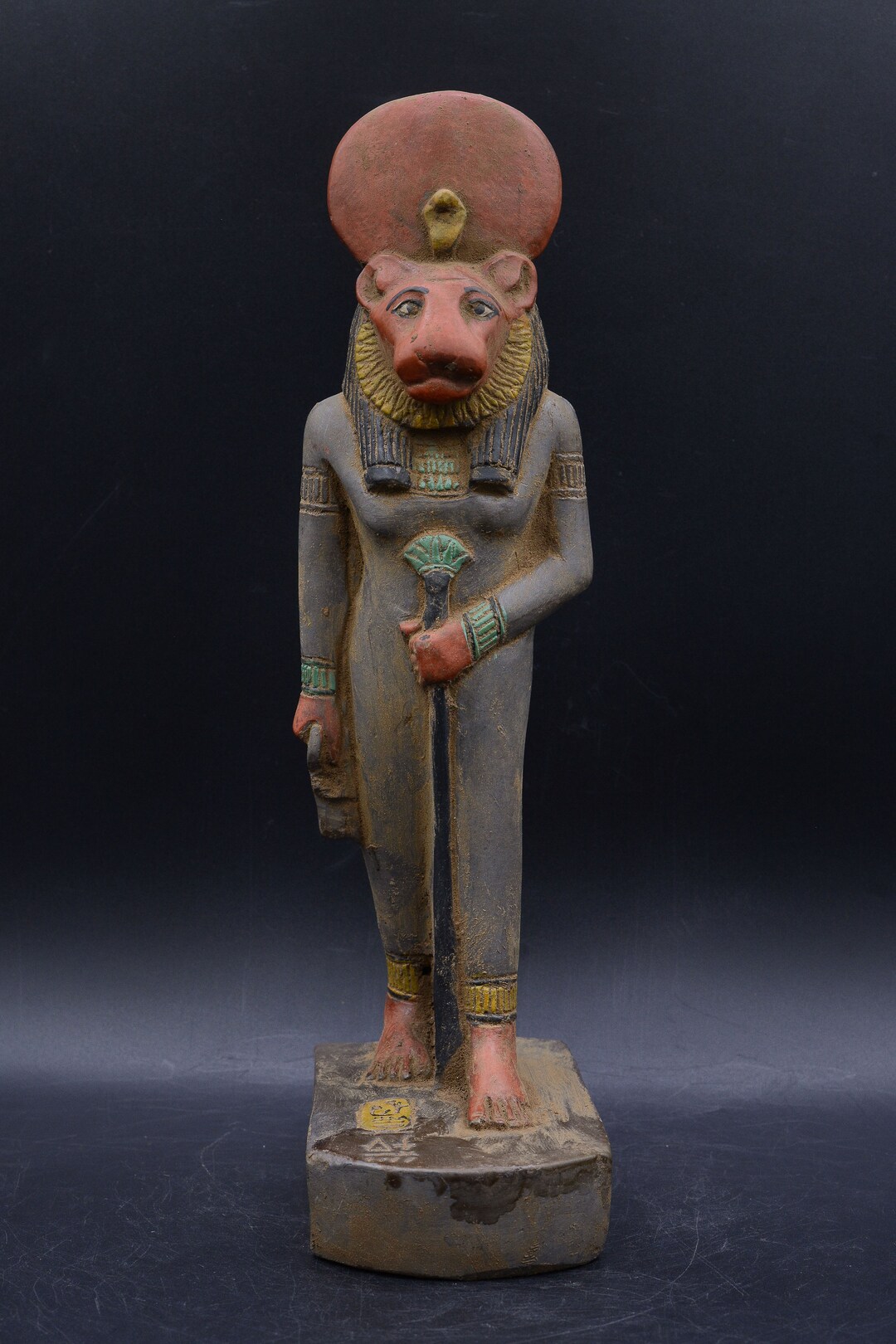 Statue of Goddess Sekhmet Unique Egyptian Art 2 Style Heavy Stone Made ...