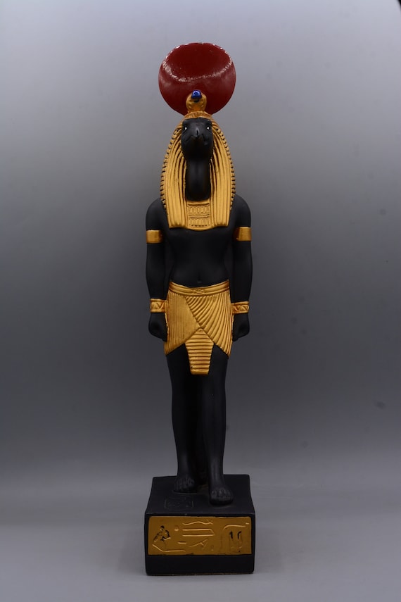 知識と知恵の神トートの像、大きな黒金塗装、古代エジプト美術