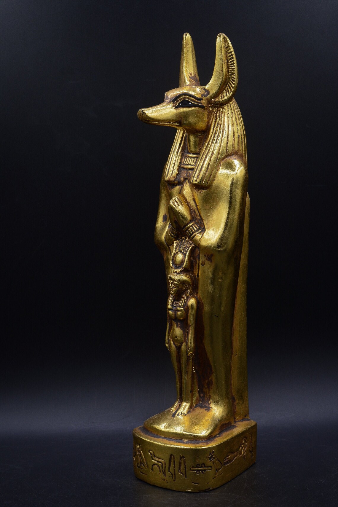 Statue Anubis God of Death Sculpture heavy stone gold leaf Etsy