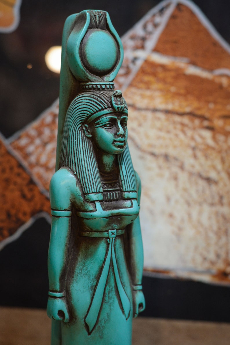 Egyptian Statues Isis and Her Husband Osiris Sculpture Green Etsy