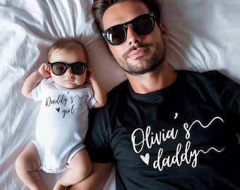 Father Daughter Matching Shirts, Custom Fathers Day Gift for Dad Gift from Daughter, Dad and Baby, Daddys Girl Dad Shirt, Girl Gender Reveal