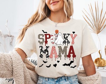 Mama Halloween T-shirt, Spooky Mama Shirt, Halloween Mom Tshirts, Halloween Gift, Halloween Mom Shirt, Mama Halloween Shirt, Fall Tee