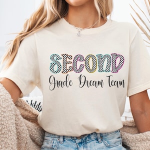 Second Grade Teacher T-shirt, Teacher Grade Level Shirt, Checkered Teacher, Elementary Teacher Tee, Back to School Shirt, Gift for Teacher