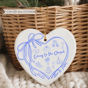 First Christmas Engaged Ornament, Personalized Engagement Gift for Couples, Custom Engagement Christmas Keepsake, Engaged Christmas Ornament