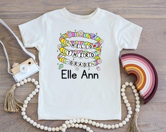 Personalized Back to School Kids Shirt, Third Grade Custom Name T-Shirt, 3rd Grade Back to School Shirt, First Day of School Shirt, Kids Tee