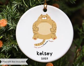 Kattjulprydnad, rolig klösträdsdekoration, kattkulor, kattprydnad, present till kattälskare, presentetikettprydnad