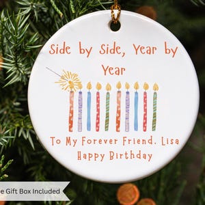 Friend&#39;s Birthday Ornament, Birthday Gift for Friends, Christmas Ornaments Birthday, Birthday Gift, Christmas Ornament, Milestone Birthday