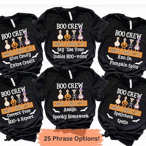 Teacher Boo Crew Halloween Shirts, Most Likely To Group Shirts, Goose Halloween Shirt, Funny Halloween Group Shirts for Teachers