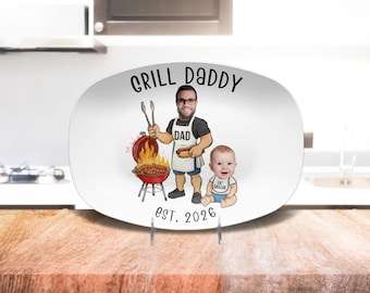 Piatto per grigliare per papà, regalo per la festa del papà per un neo papà, regalo personalizzato per un neo papà, regalo per il barbecue per papà