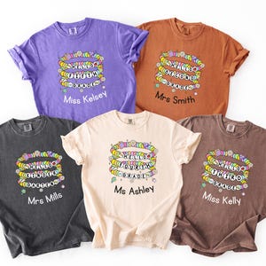 Comfort Colors Custom Teacher Name Shirt, Personalized Teacher Appreciation Gift for Teacher Shirt, Back to School Tee, Teacher Team Tshirts