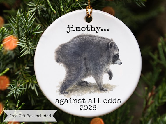 Jimothy Ornament, Jimothy Raccoon Gifts, Jimothy Keepsake