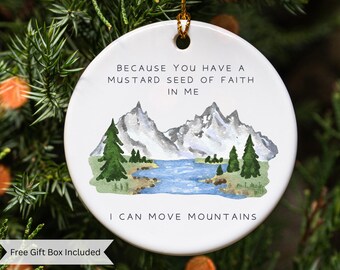 Christian Faith Ornament, Mustard Seed Gift, Christian Christmas Ornaments, Faith Based Gift, Spiritual Christmas Ornament