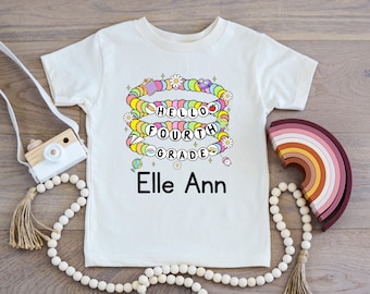 Personalized Back to School Kids Shirt, 4th Grade Kids Custom Name T-Shirt, Fourth Grade Back to School TShirt, First Day of School Shirt