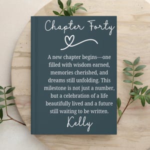 Kapitel 40 Journal, personalisiertes 40er Geburtstagsgeschenk für Frauen, 40er Jahre Notizbuch für sie als 40 Meilenstein Geschenke für den besten Freund