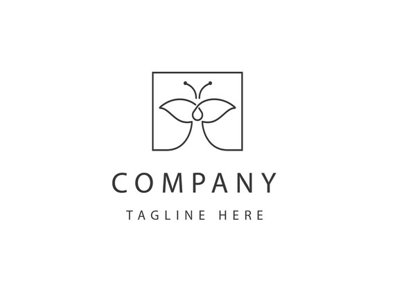 Download Butterfly Logo Svg Simple Line Design Etsy PSD Mockup Templates