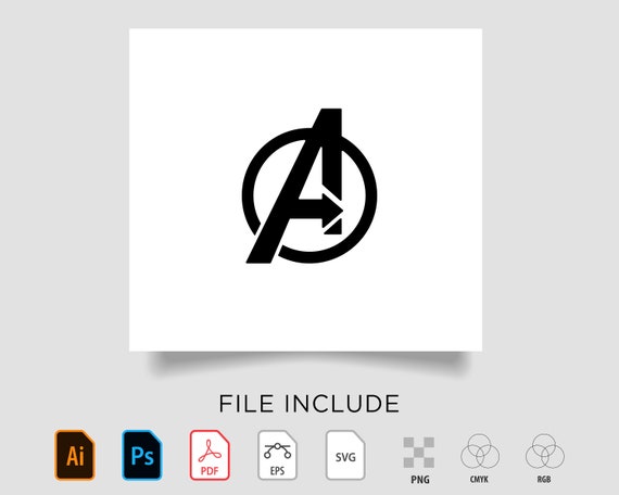 Avengers Symbol Marvel Logo Isolated Vector Icon Ready For Etsy