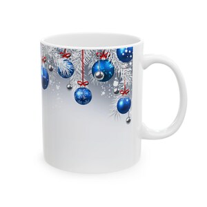 Elegant Christmas Bulb Mug: Holiday Ceramic Coffee Mug (11oz)