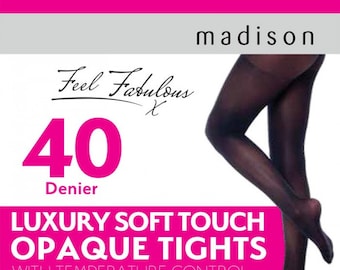 2 Pairs of 40 denier tights, pantyhose, black extra large