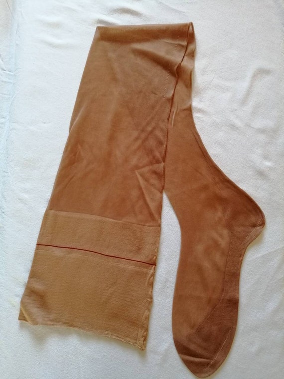 Par de medias de nylon vintage 30 denier tan tamaño 9 x 31 Etsy