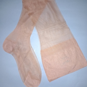 Vintage nylon stockings size 10 petite, Van Raalte mid tan, flat knit,irregulars.