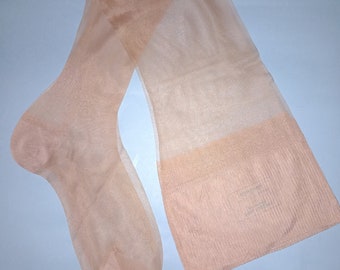 Vintage nylon stockings size 10 petite, Van Raalte mid tan, flat knit,irregulars.