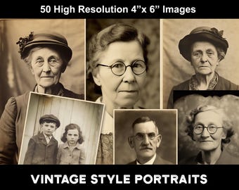 Fotografias em estilo vintage para diários de recortes, colagens de scrapbooking, etc. Pacote para impressão com 50 imagens em alta resolução.