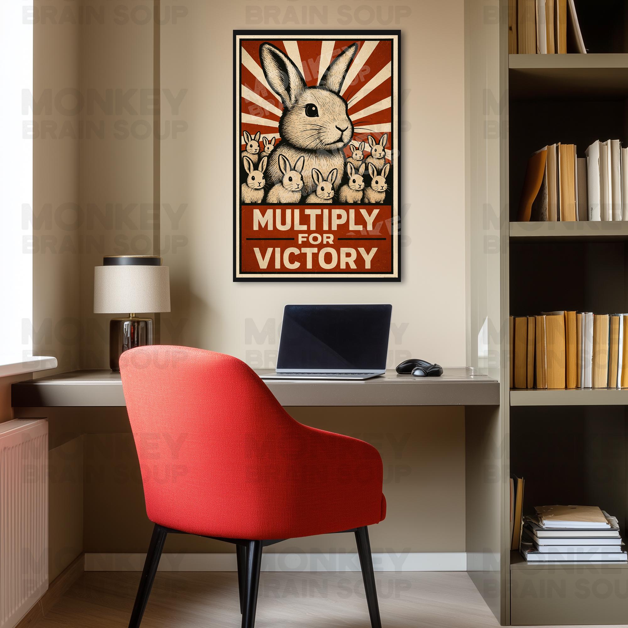 Rabbit Propaganda Poster – WWII Style Bunny Wall Art – Vintage ...